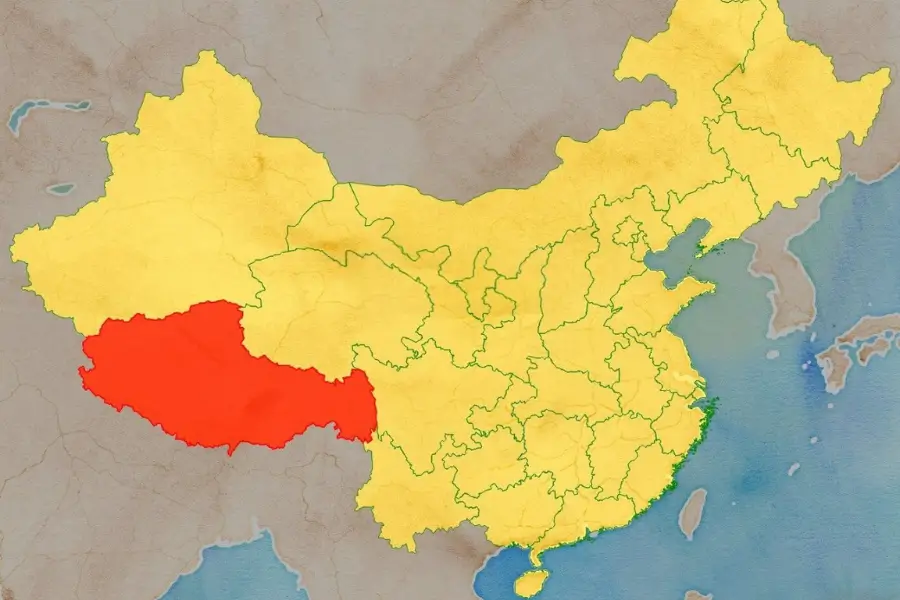 Tây Tạng nằm ở phía nào trên bản đồ Trung Quốc